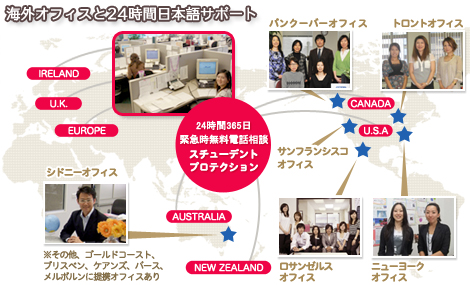 海外オフィスと24時間日本語サポート