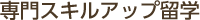 専門スキルアップ留学