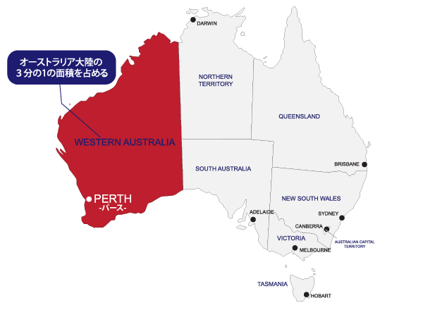西オーストラリア州の地図