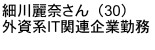 細川麗奈さん（30歳） 外資系IT関連企業勤務