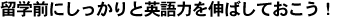 留学前にしっかりと英語力を伸ばしておこう！