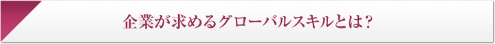 企業が求めるグローバルスキルとは？