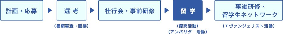 留学前～留学後の流れ