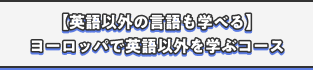 【英語以外の言語も学べる】ヨーロッパで英語以外を学ぶコース