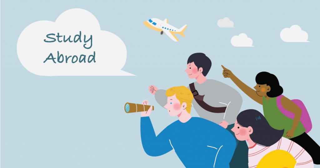 海外留学とは？を表すイメージイラスト