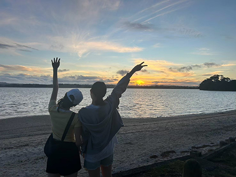 オークランドでの夕日