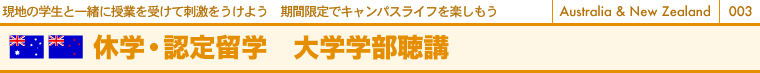 現地の学生と一緒に授業を受けて刺激をうけよう　期間限定でキャンパスライフを楽しもう　休学・認定留学　大学学部聴講