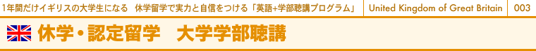 1年間だけイギリスの大学生になる　休学留学で実力と自信をつける「英語+学部聴講プログラム」　イギリス　休学・認定留学、大学学部聴講